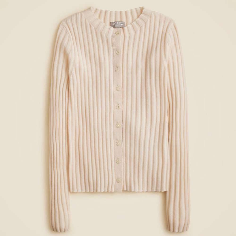 J‎ CREW Wide-rib cashmere cardigan CO325 $178 - Picture 2 of 6
